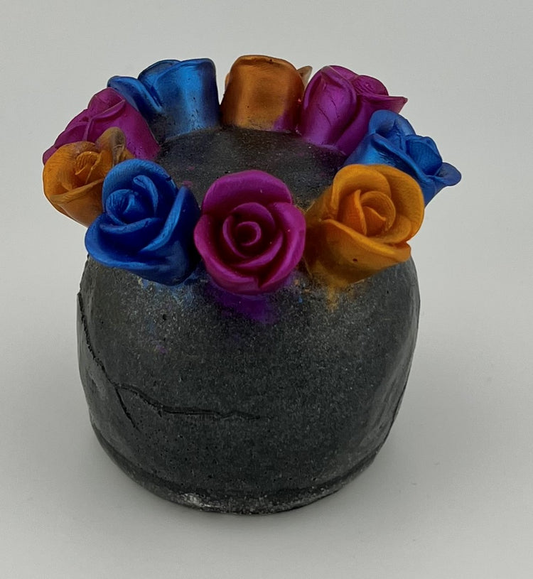 Resin Item 23105 Skull with Flowers