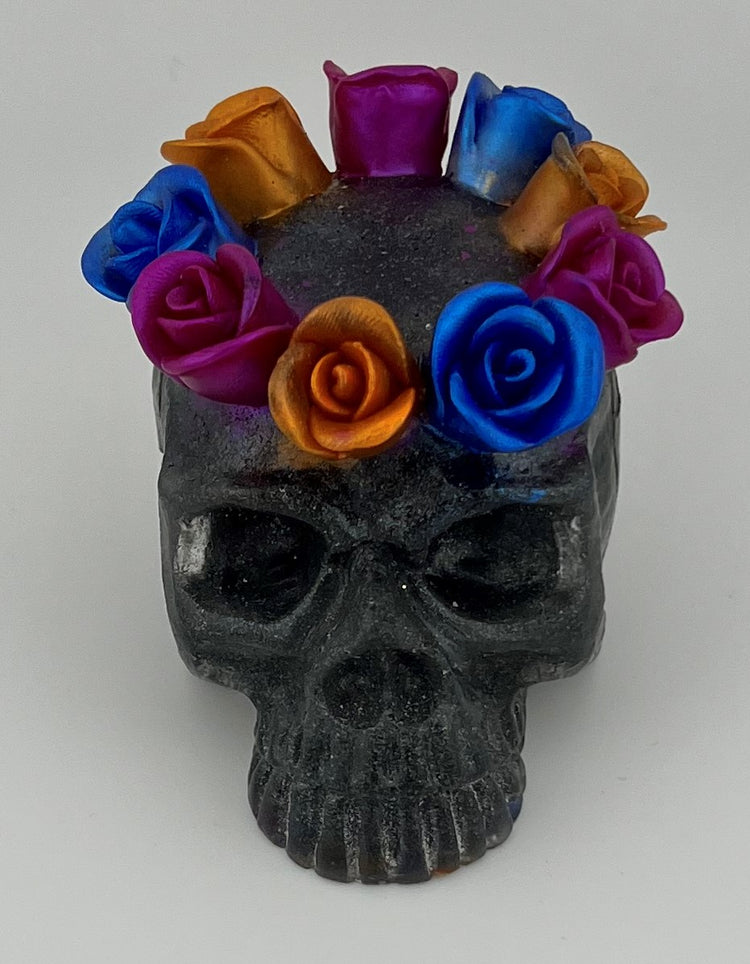 Resin Item 23105 Skull with Flowers