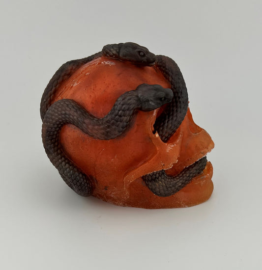 Resin Item 23142 Skull with Snakes Entwined